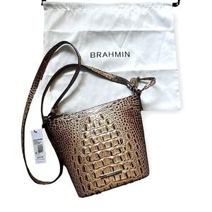 BRAHMIN Leather Toasted Marshmallow‎ Mini Quinn Crossbody Bag